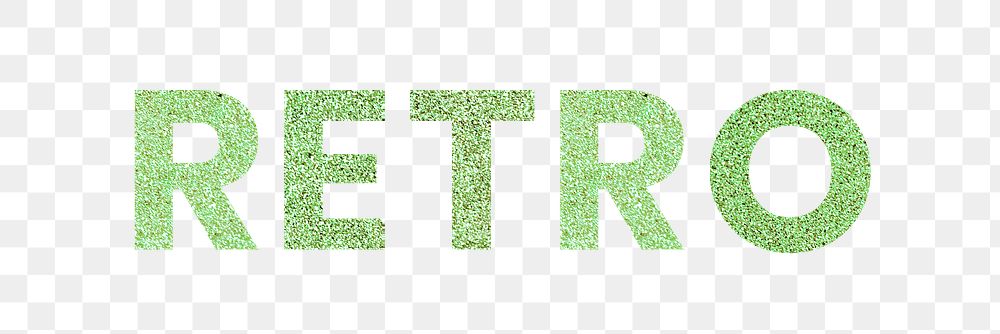 Retro green png sparkly word typography