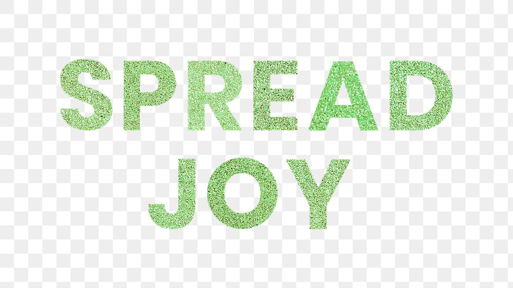 Spread Joy png green trendy word typography sticker