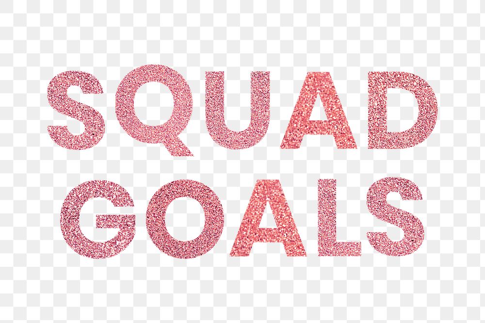 Squad Goals png red trendy quote typography sticker
