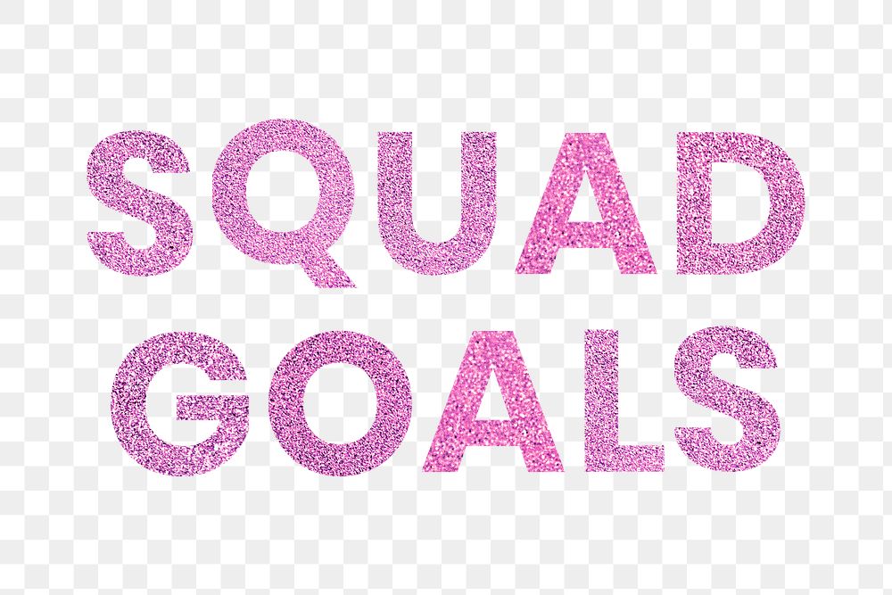 Png pink Squad Goals trendy text typography sticker