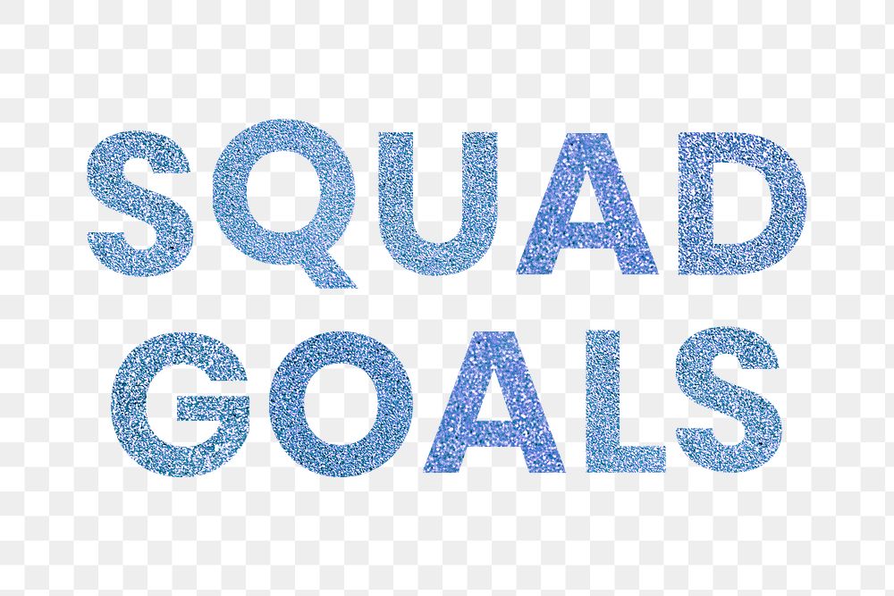 Png Squad Goals glittery blue word typography