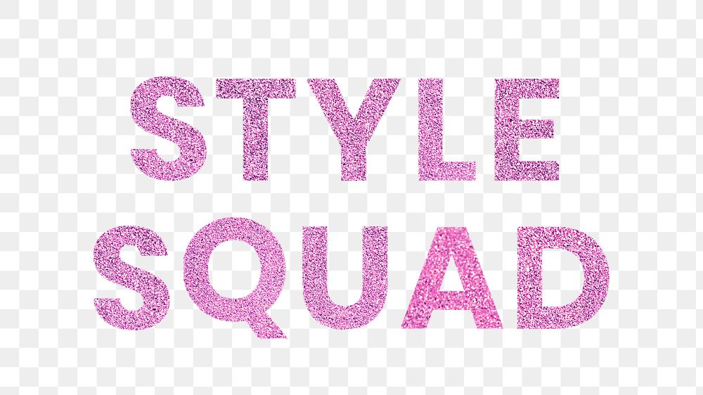 Shimmery pink Style Squad png text typography