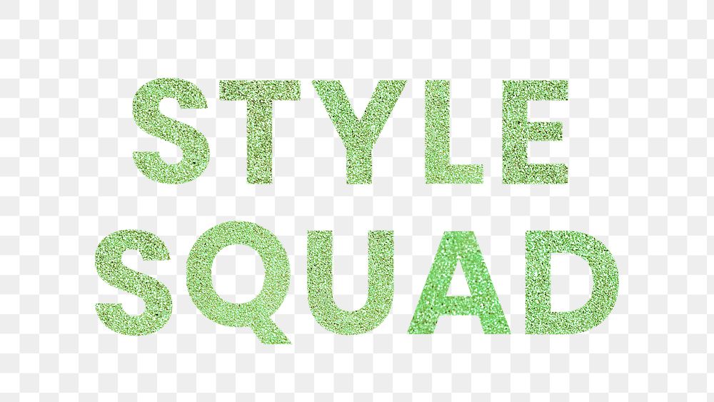 Style Squad green png shiny text typography
