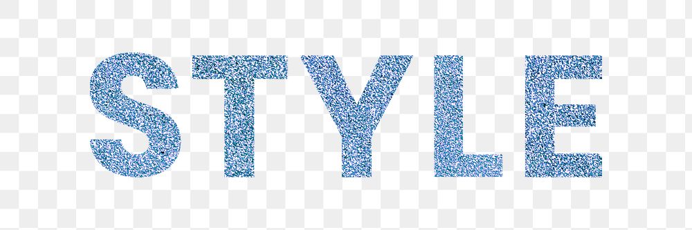 Png Style glittery blue word typography