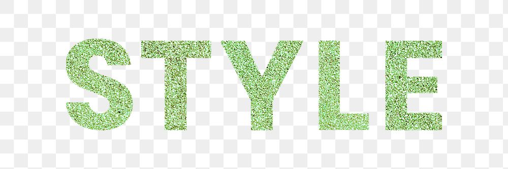 Style green png sparkly word typography