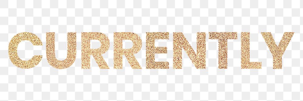 Glittery currently typography design element