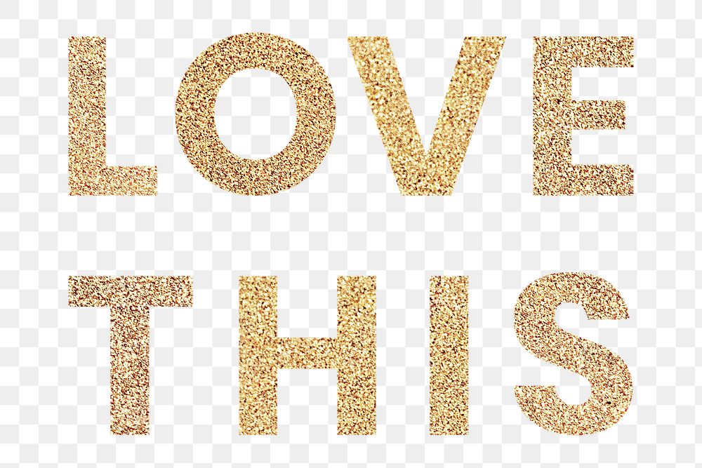Glittery love this typography design element