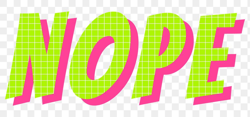 Word nope funky typography png
