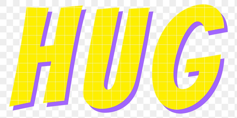 Word hug funky typography png