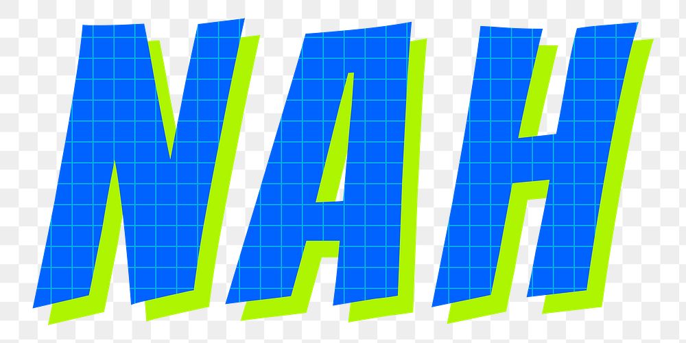 Word nah funky typography png