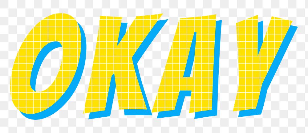 Word okay funky typography png