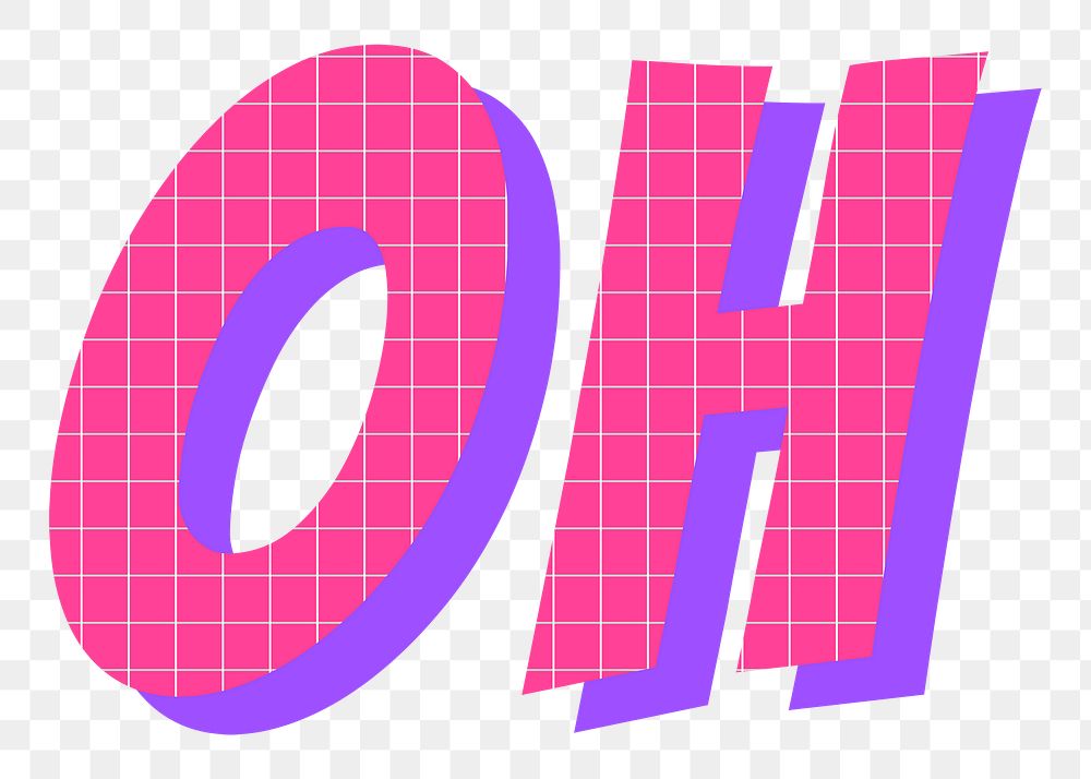 Word oh funky typography png