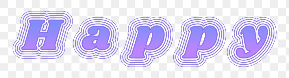 Happy png retro font typography