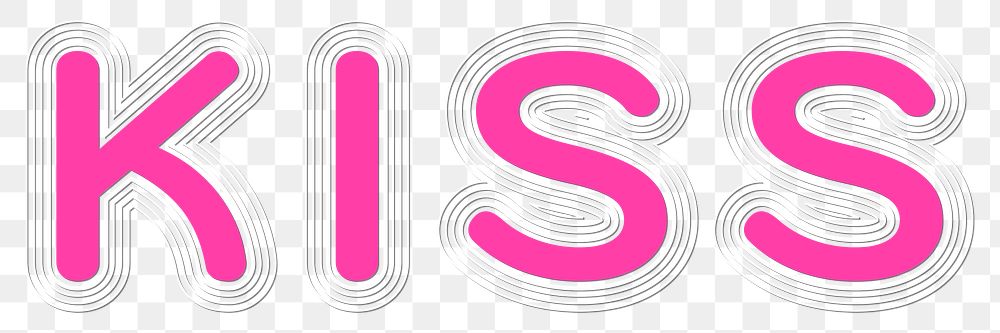 Kiss png offset stroke letters