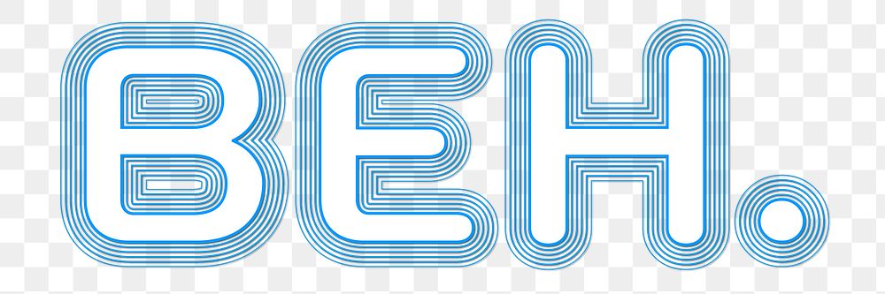 Transparent beh offset stroke typography