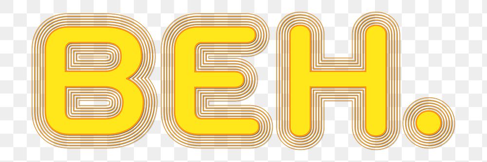Beh offset stroke png typography
