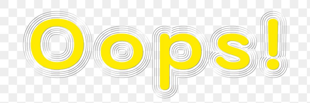 Transparent oops ripple stroke lettering