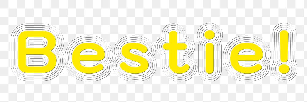 Bestie funky letters png typography