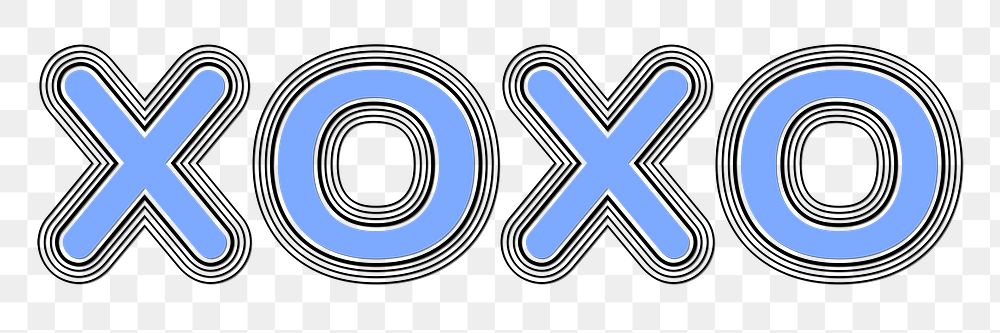 Offset stroke xoxo word art