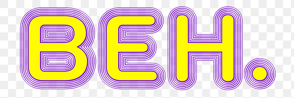 Beh offset stroke png typography