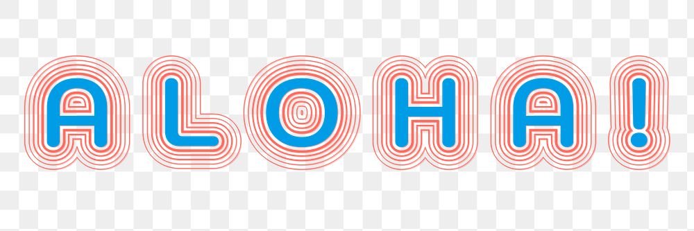 Transparent offset aloha stroke typography | Premium PNG Sticker - rawpixel
