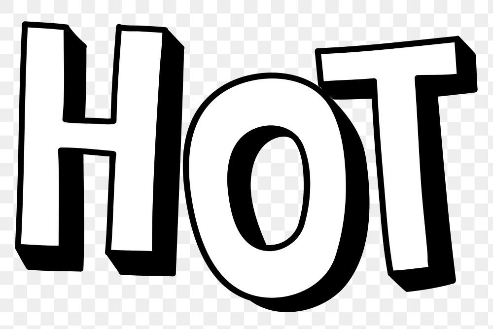 Hot shadow font typography png