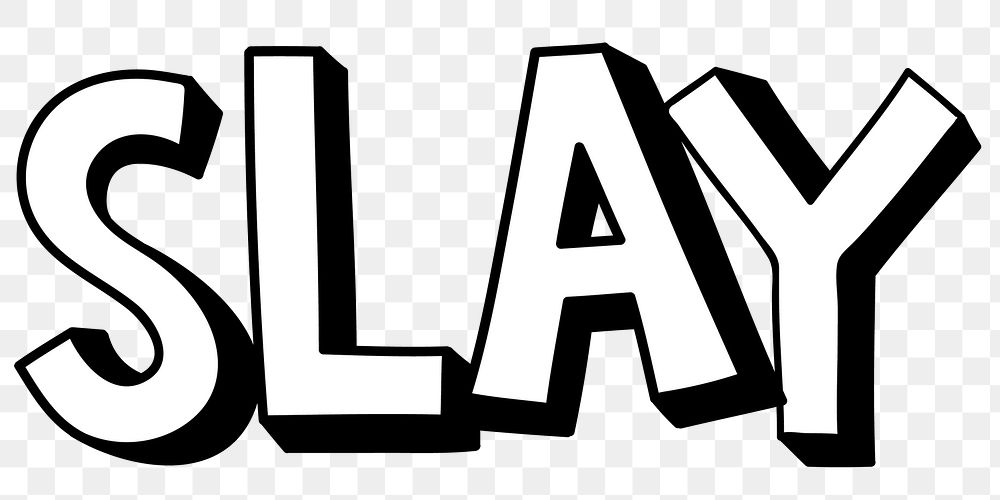 Slay shadow font typography png