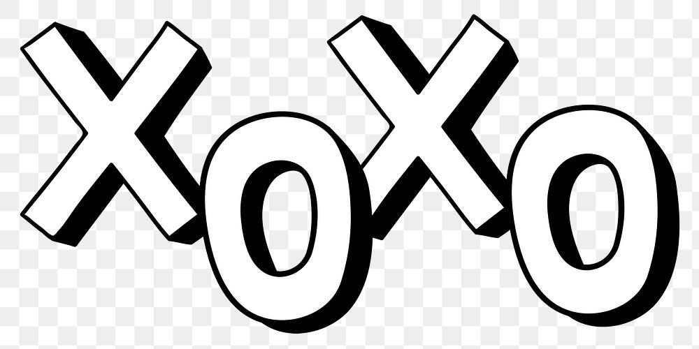 Xoxo shadow font typography png