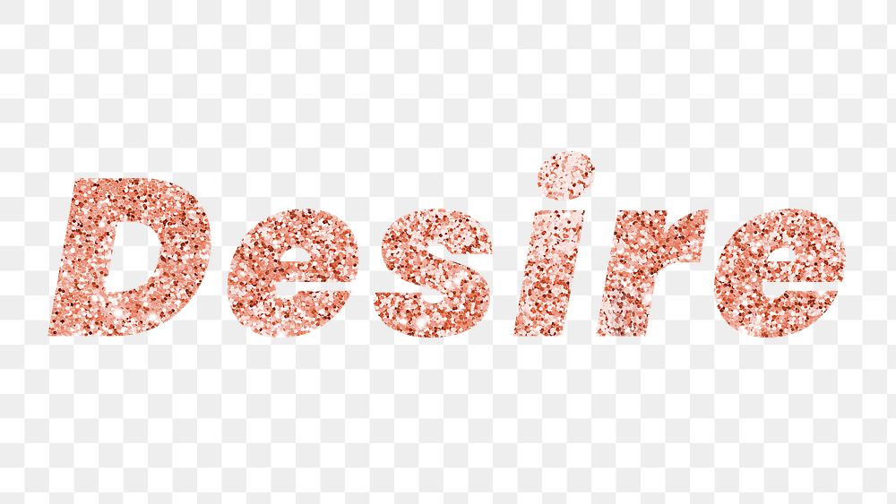 Glittery desire typography design element