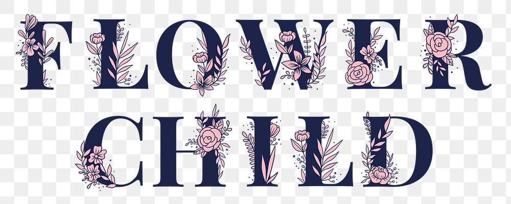 Flower Child png feminine font