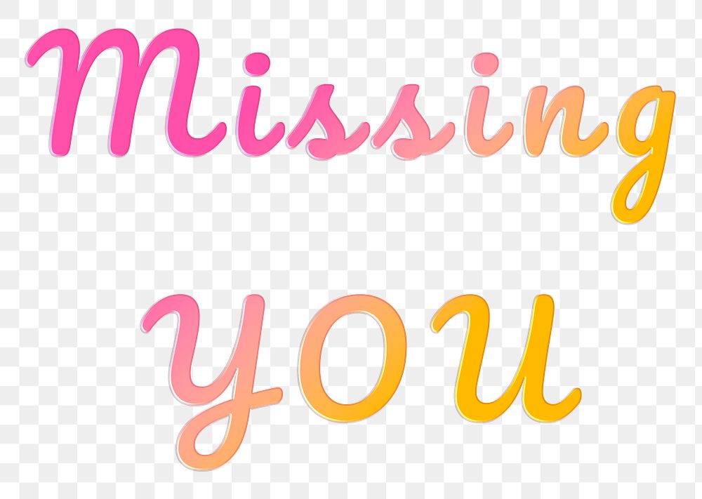 Missing you word png clipart doodle colorful hand writing