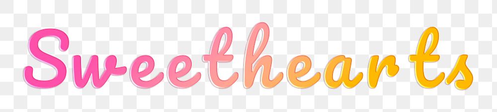 Sweethearts word png doodle colorful hand writing