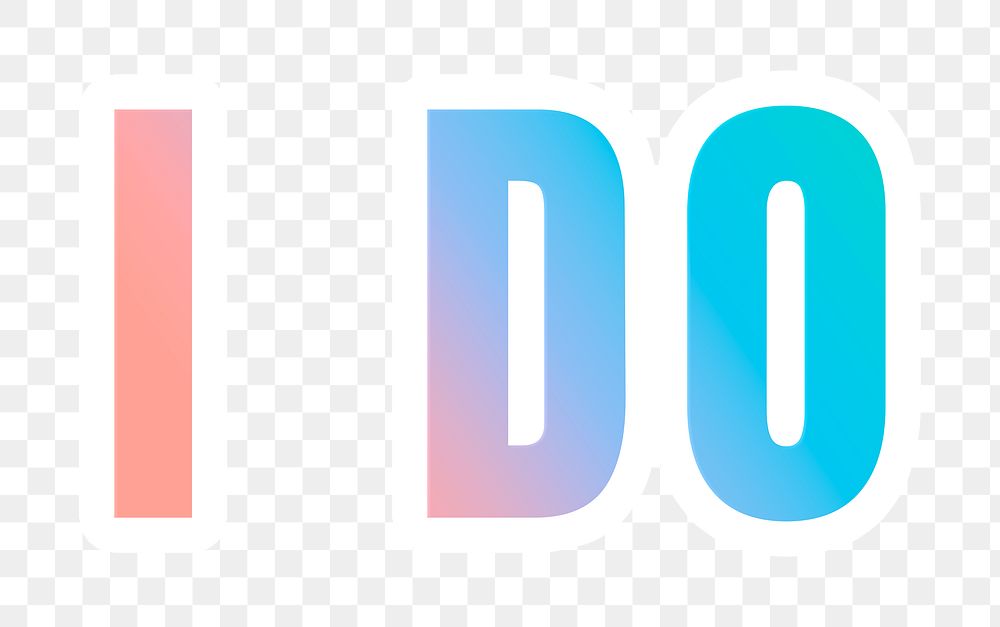 I do gradient png sticker typography quote