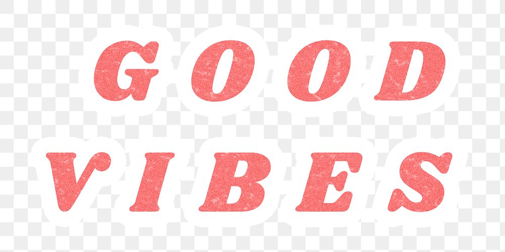 Png pink Good Vibes white border sticker
