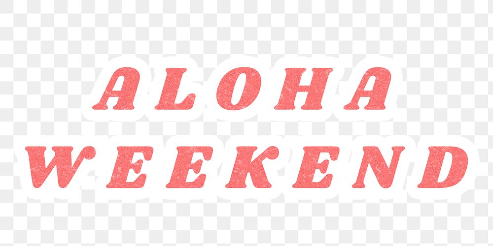 Pink Aloha Weekend png journal sticker