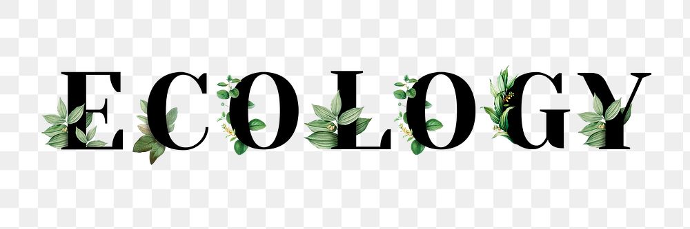 Botanical ECOLOGY png word typography