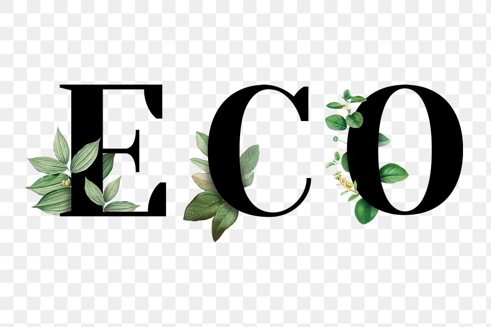 Botanical ECO png word typography