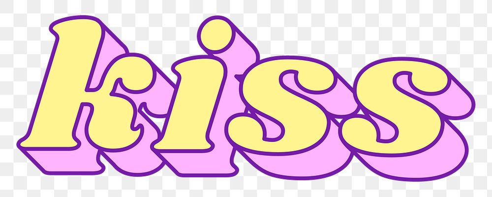 Kiss word png bold typography