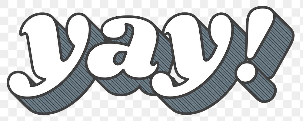 Yay! word png retro typography