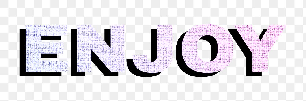 Enjoy png word sticker pastel gradient textured font typography