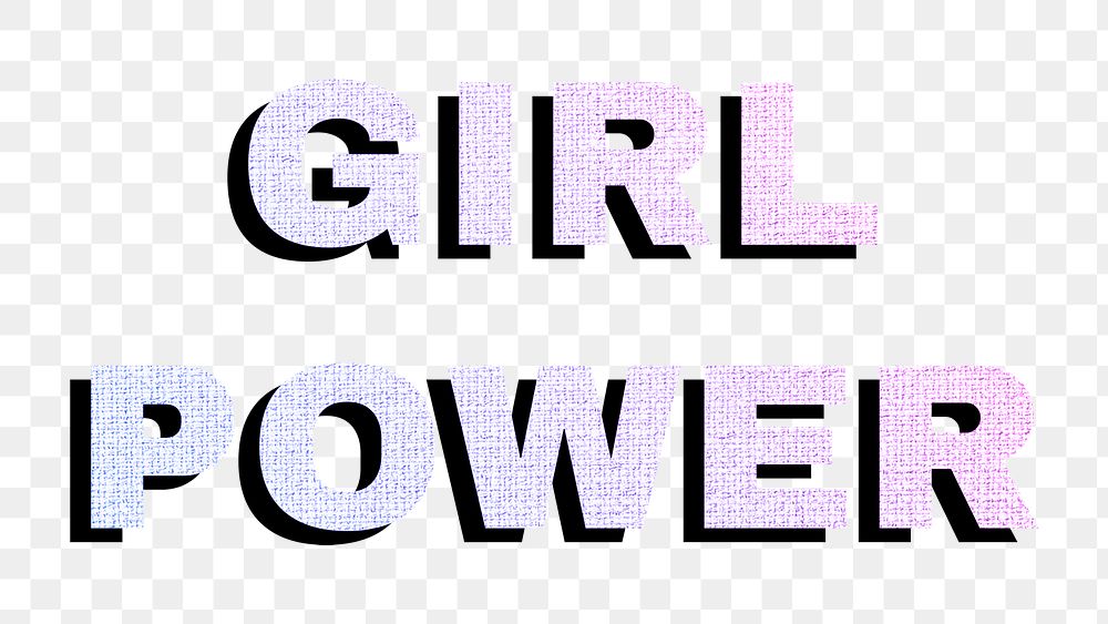 Girl power png pastel gradient lettering word sticker typography