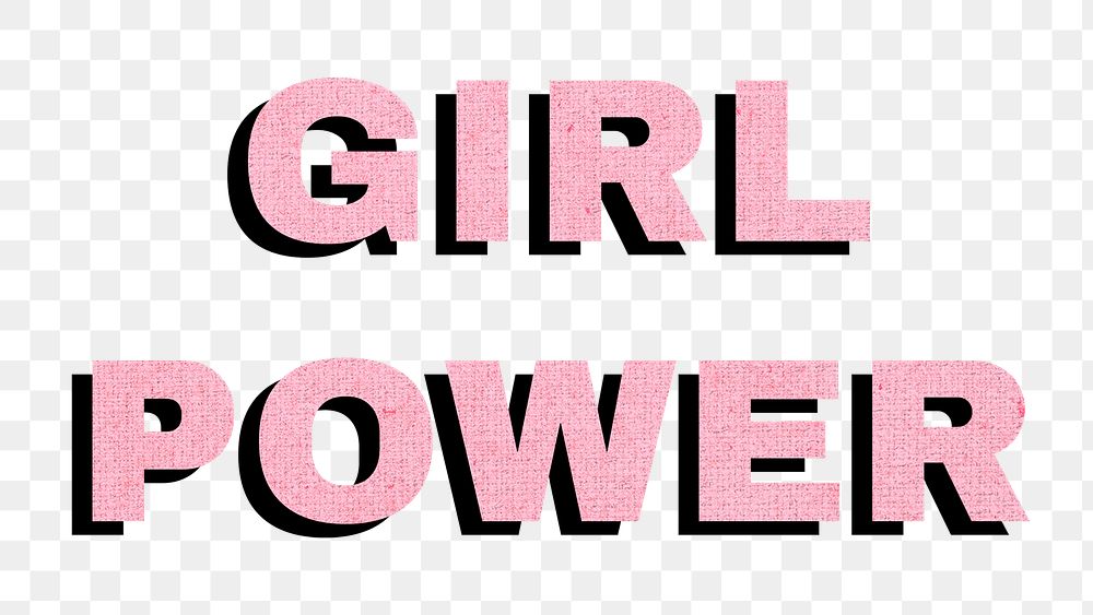 Girl power word typography png 