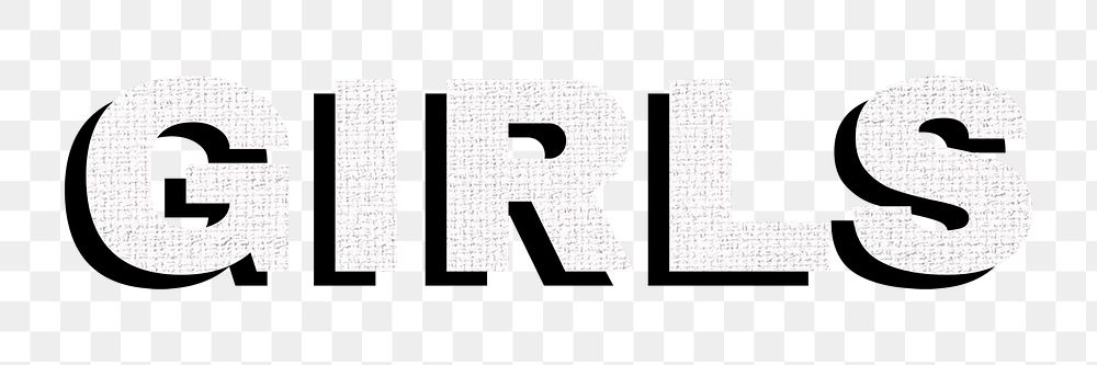 Girls shadow font word png 