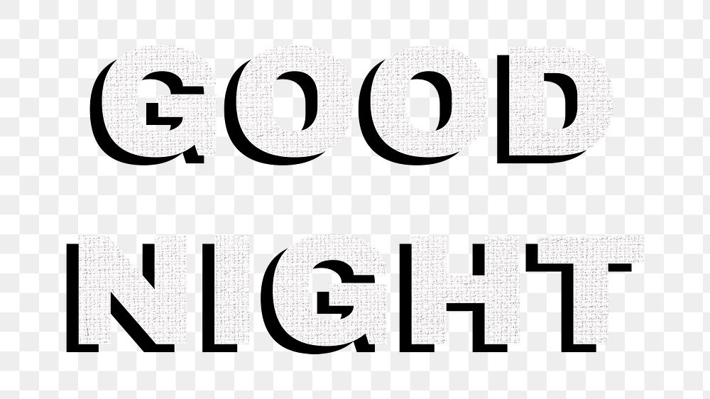 Good night word png typography
