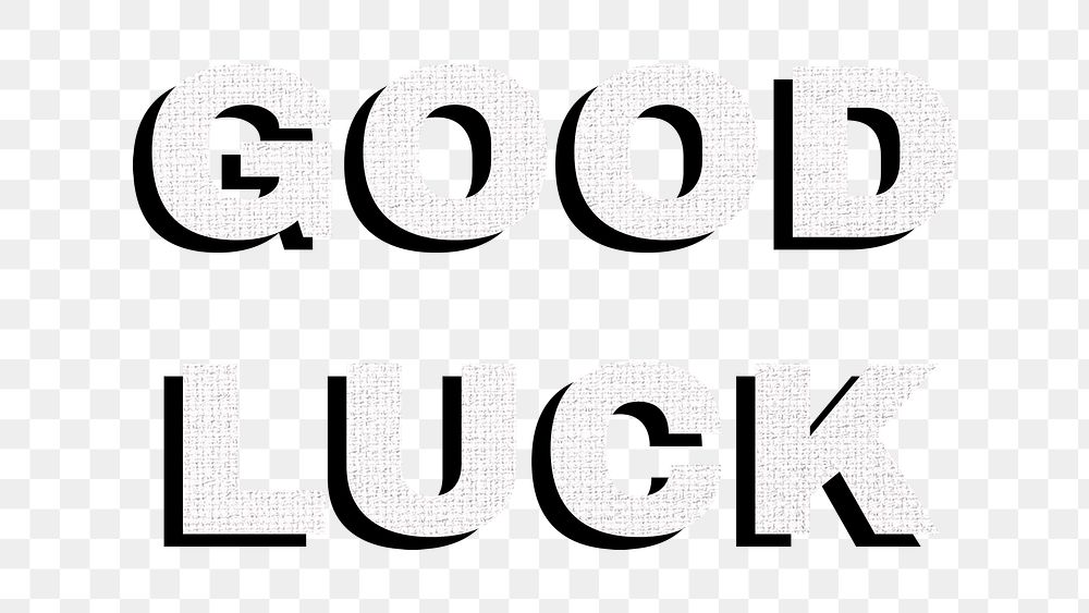 Png good luck bold word typography