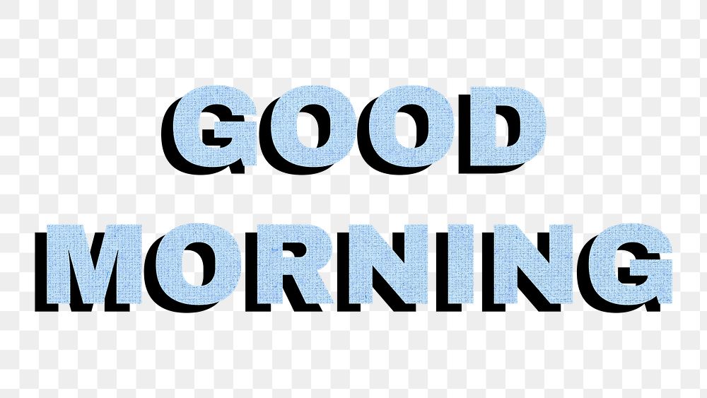Good morning png word sticker colorful textured font shadow typography
