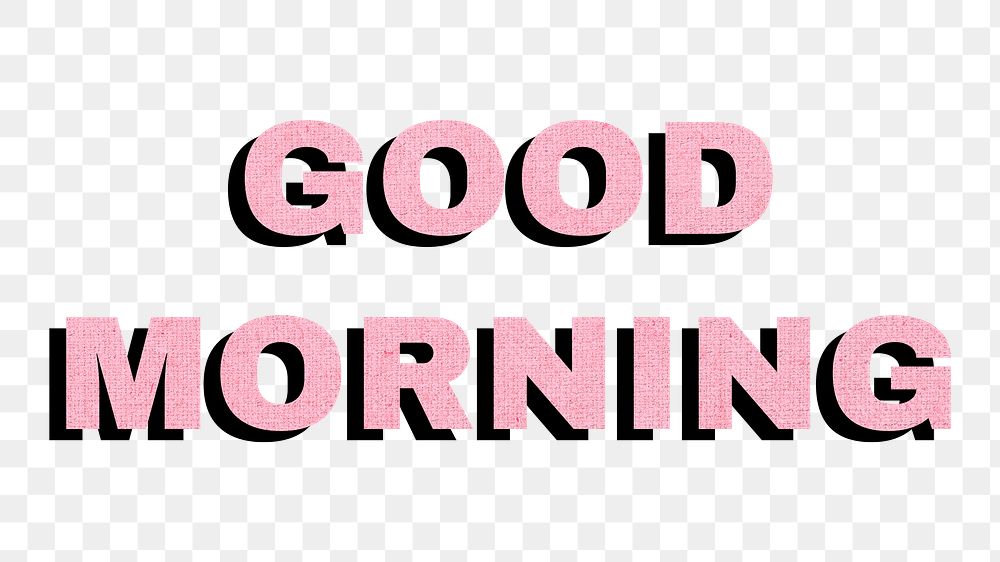 Good morning word png typography 