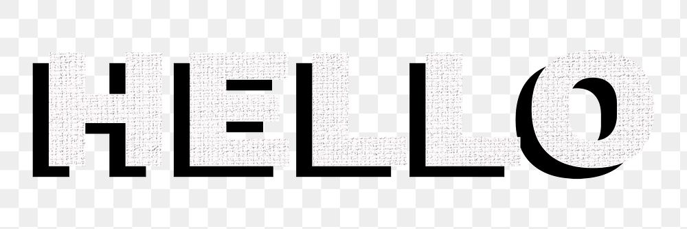 Hello greeting word typography png 