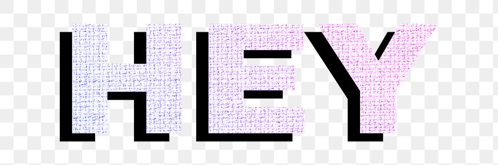 Hey word png pastel gradient shadow font