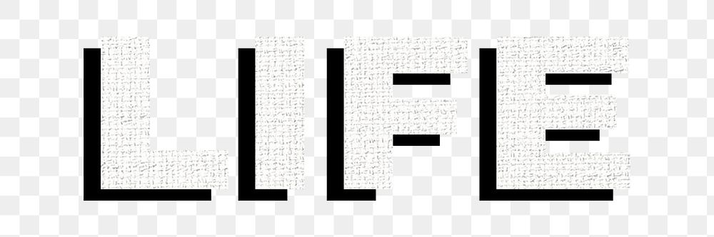 Life png sticker textile texture shadow typography